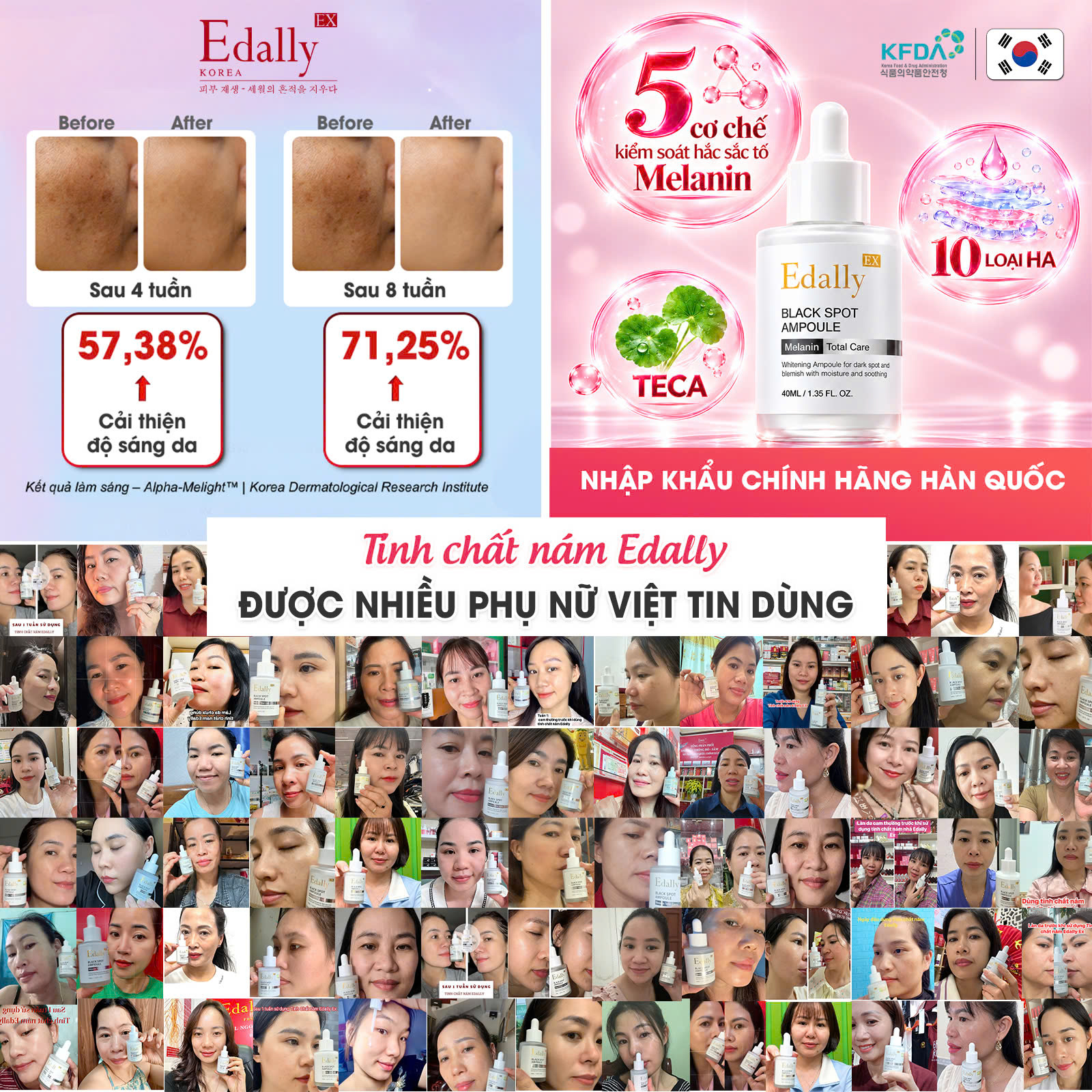 TINH CHẤT NÁM EDALLY EX ĐÃ NHẬN ĐƯỢC HÀNG LOẠT FEEDBACK THỰC TẾ TỪ PHỤ NỮ VIỆT