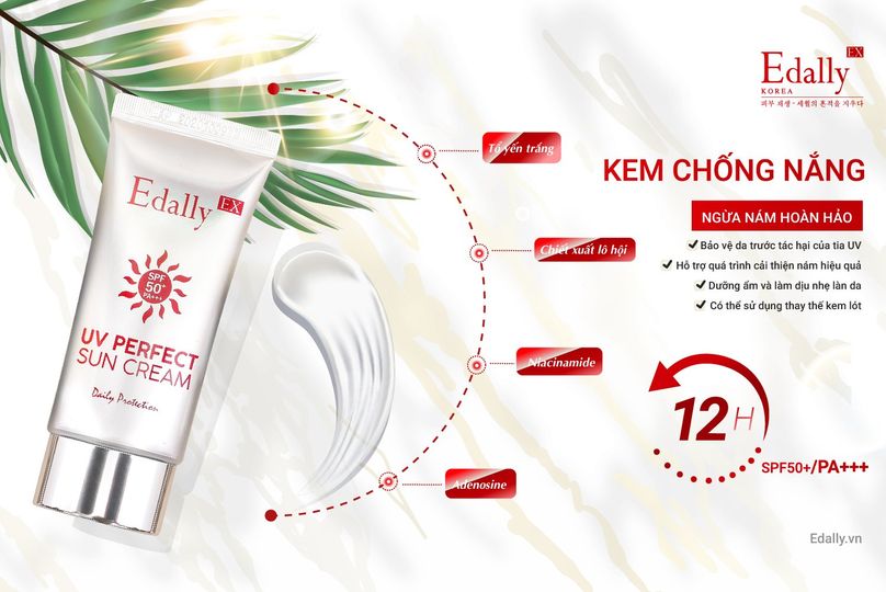 KEM CHỐNG NẮNG EDALLY EX NGỪA NÁM VÀ CẢI THIỆN CÁC MẢNG NÁM TRÊN DA