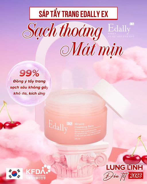 SÁP TẨY TRANG DƯỠNG ẨM EDALLY EX tẩy trang sạch sâu không gây khô da, kích ứng.