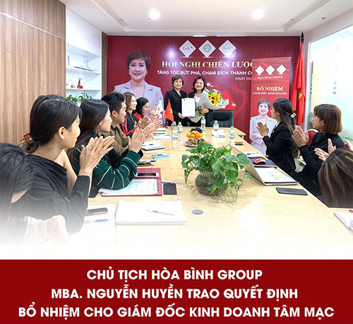 Hòa Bình Group vinh danh ra mắt Giám đốc kinh doanh Tâm Mạc
